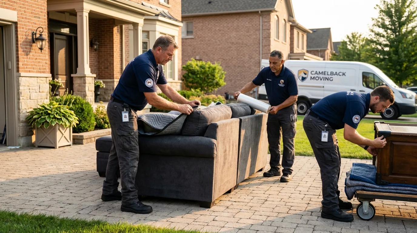 Large estate moving crew wrapping furniture in Moundsville, WV